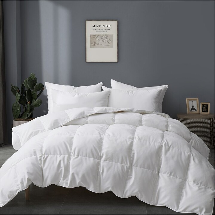 UNIKOME 360 Thread Count Medium Warmth White Goose Feather Down Comforter Duvet Insert