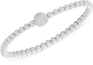 Wrapped wrappedandtrade; Diamond Cluster Circle Bead Stretch Bracelet (1/6 ct. t.w.) in Sterling Silver, Created for Macy's