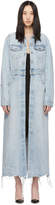 Thumbnail for your product : Alexander Wang Blue Denim Fitted Trench Jacket