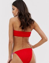 Thumbnail for your product : South Beach shirred bandeau bikini set