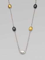 Thumbnail for your product : Gurhan 24K Yellow Gold & Dark Sterling Silver Lentil Station Necklace/Long