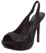 Thumbnail for your product : Alice + Olivia Satin Embellished Slingback Pumps