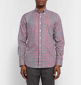 Thumbnail for your product : Canali Button-Down Collar Gingham Checked Cotton-Poplin Shirt