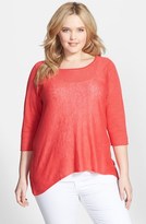 Thumbnail for your product : Eileen Fisher Bateau Neck Organic Linen Top (Plus Size)