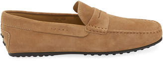 Tod's City Gommini Suede Penny Loafer, Tan