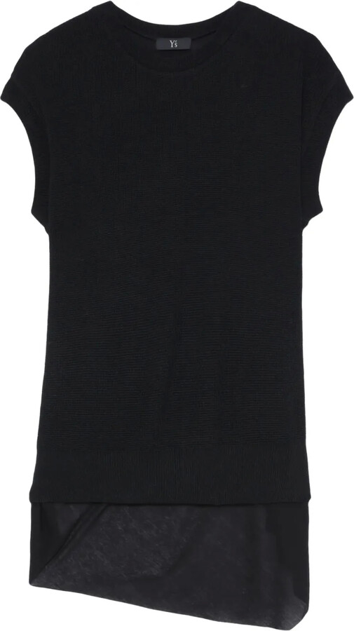 Y's Ruched-Detailing Cotton-Blend Top