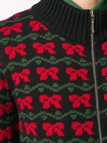 Thumbnail for your product : Ernest W. Baker Festive-Pattern Zip-Up Cardigan
