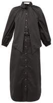 Thumbnail for your product : Zimmermann Espionage Pussybow Belted Cotton Shirt Dress - Womens - Black