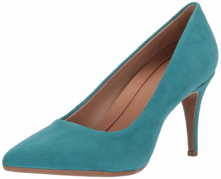 teal suede pumps