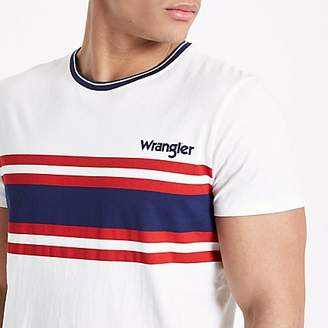 River Island Wrangler white stripe print T-shirt