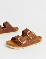 Thumbnail for your product : Birkenstock Arizona big buckle flat sandals in tan