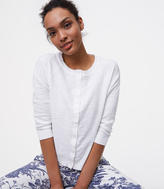 Thumbnail for your product : LOFT Textured 3/4 Sleeve Cotton Cardigan