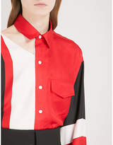 Thumbnail for your product : Monse Contrast striped silk-twill shirt