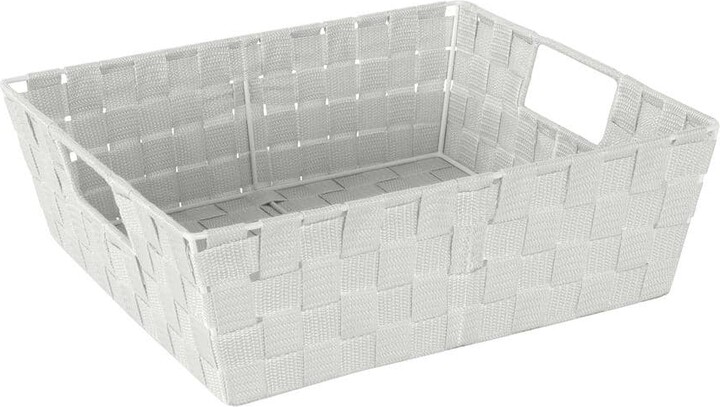 Simplify 5 in. H x 15 in. W x 13 in. D Gray Plastic Cube Storage Bin