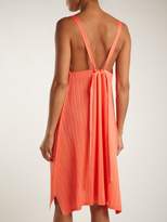 Thumbnail for your product : Pleats Please Issey Miyake Pleated V Neck Dress - Womens - Coral