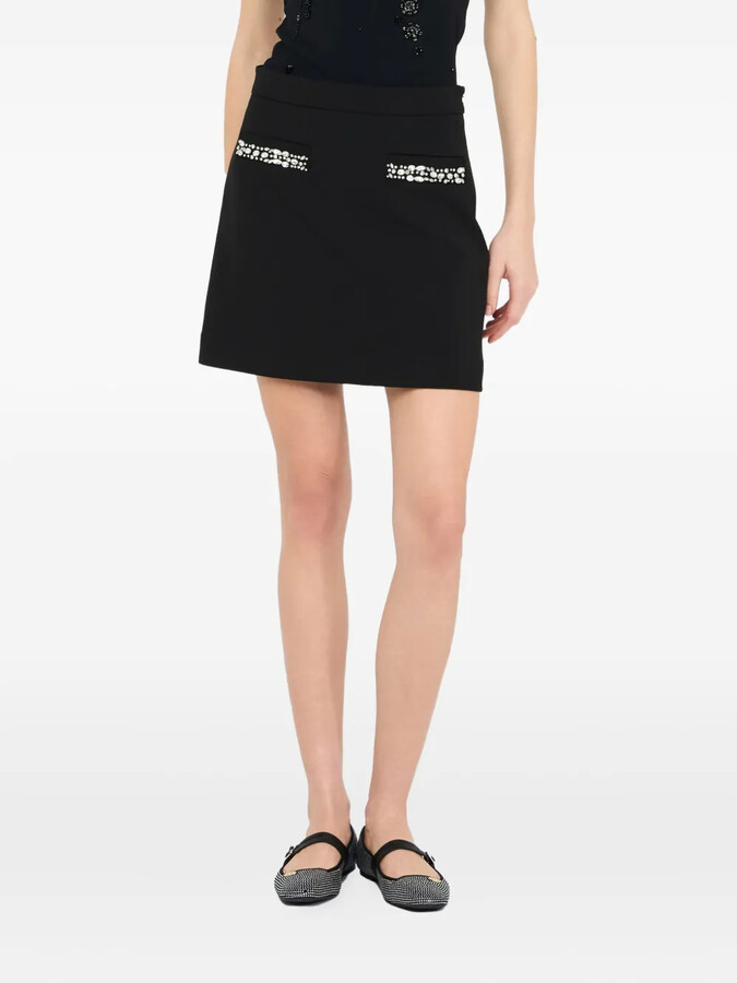 Liu Jo Rhinestone Pocket Mini Skirt