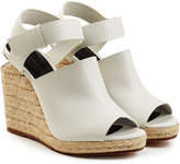 Alexander Wang Leather Sandals with Raffia Wedges