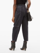 Thumbnail for your product : See by Chloe Belted Cropped Straight-leg Jeans - Black