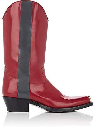 Calvin Klein Men's Spazzolato Leather Cowboy Boots