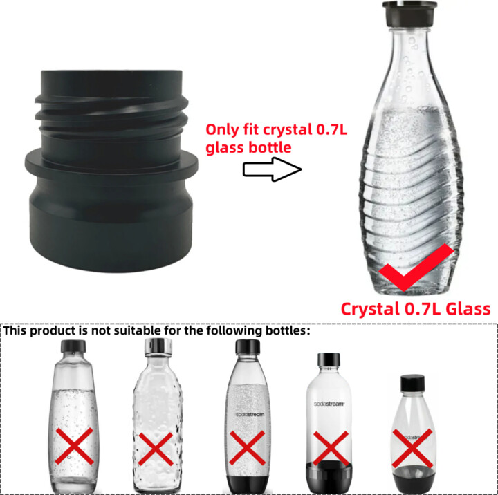 zimakyfa 1pcs Adapter For Crystal 0.7L Glass Bottle to Replace Plastic One Fit Sodastream FIZZI G100 DUO TERRA ART GAIA Soda Maker