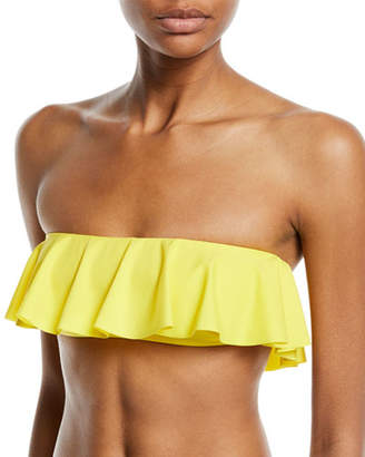 Milly Ruffle Bandeau Solid Bikini Top