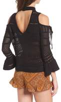 Thumbnail for your product : LIRA Annabel Cold Shoulder Pointelle Sweater