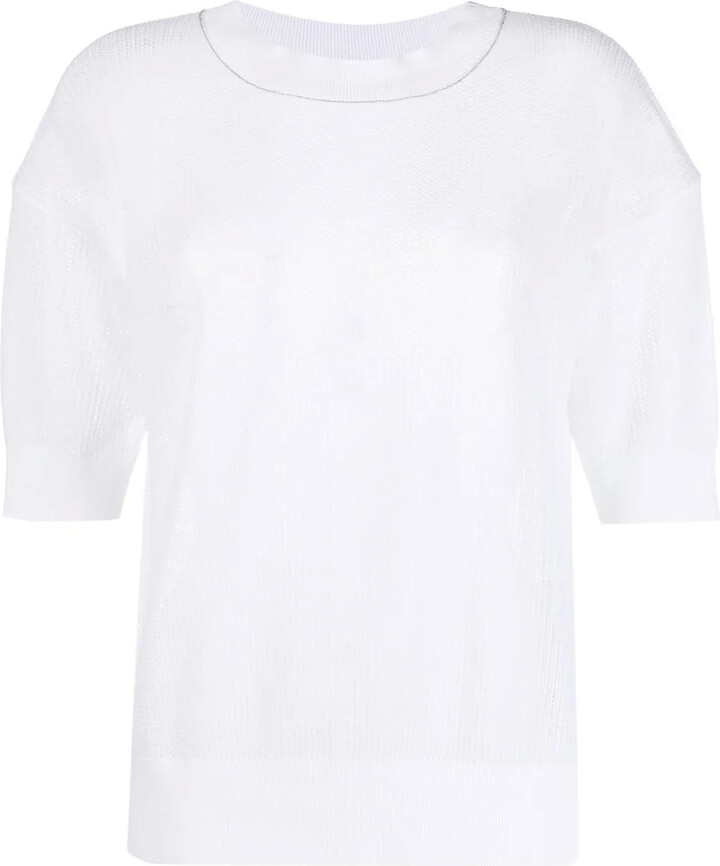 Fabiana Filippi semi-sheer knitted T-shirt