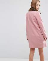 Thumbnail for your product : ASOS Design Coat with Leopard Print Collar