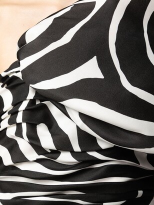 Isabel Sanchis Zebra-Print Silk Mini Dress