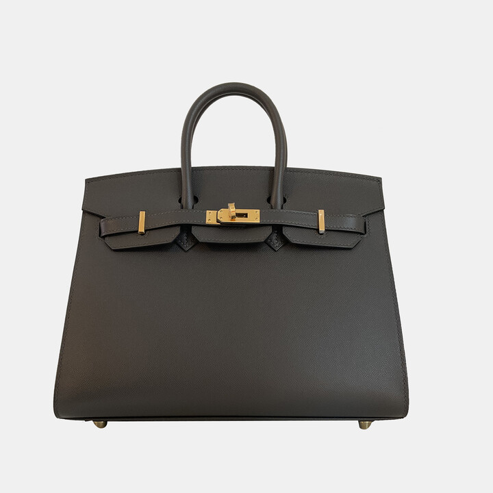 Hermes Graphite Madame Gold Hardware Birkin Sellier 25 Bag ShopStyle