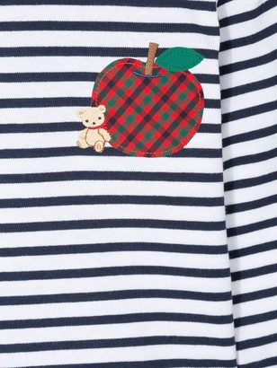 Familiar apple patch striped T-shirt