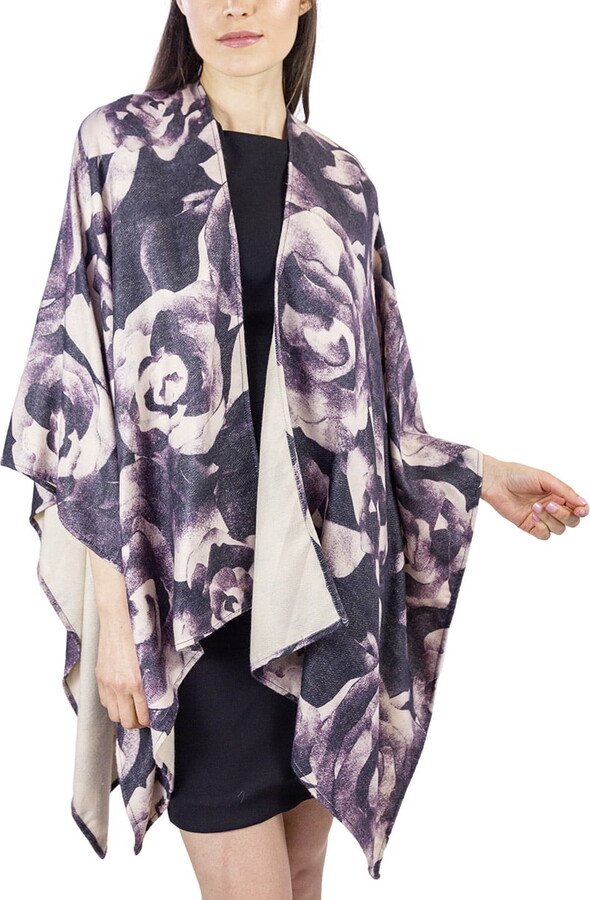 AW ITEMS Adult Women’s So Soft Floral Screen Print Ruana