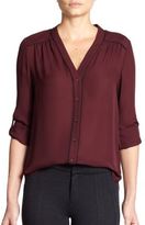 Thumbnail for your product : Vince Contrast Piping Silk Blouse