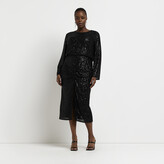 Thumbnail for your product : River Island Womens Plus Black Sequin Bodycon Midi Dress