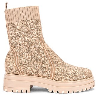 Gianvito Rossi Torrance Knit Ankle Boots in Neutral