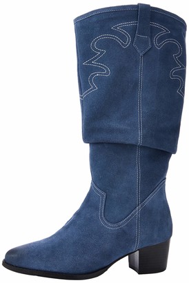 blue slouch boots