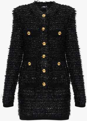 Madeleine Tweed blazer zwart volledige print klassieke stijl Mode Blazers Tweed blazers 