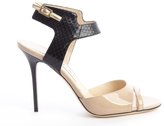 Thumbnail for your product : Jimmy Choo nude and black patent leather 'Marcia' sandals