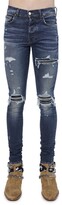 Thumbnail for your product : Amiri Mx1 Leather Patch Skinny Jeans