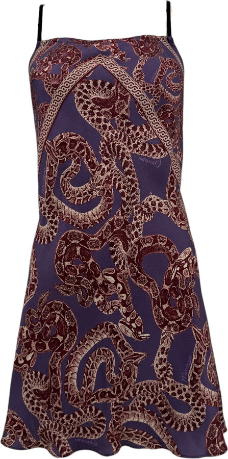 Monzlapur New York Silk Snake Scarf Dress - Mini - Vino X Purple