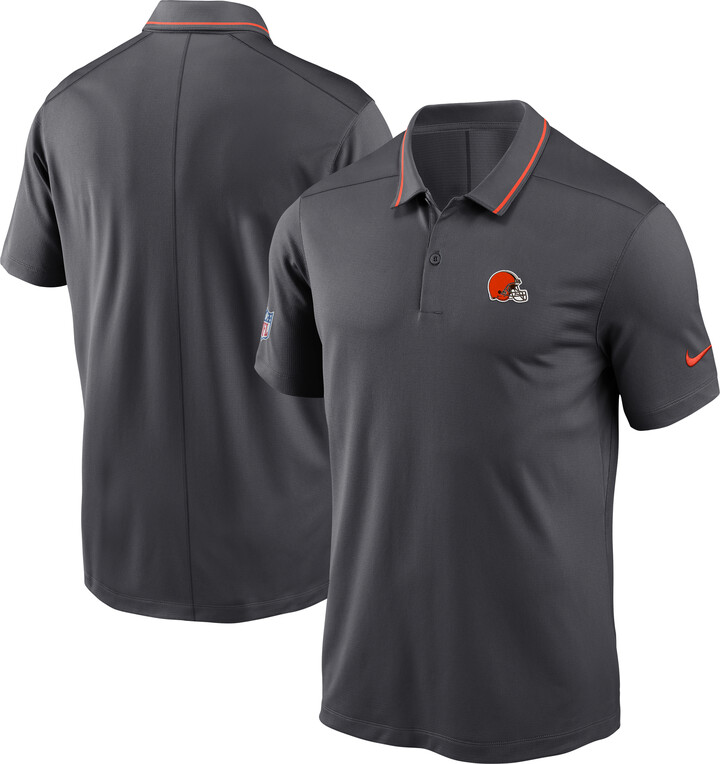 Men's Nike Anthracite Cleveland Browns Sideline Victory Performance Polo