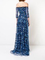 Thumbnail for your product : Marchesa Notte Off-The-Shoulder Floral-Print Gown