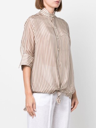 Jejia Ines striped mulberry silk shirt
