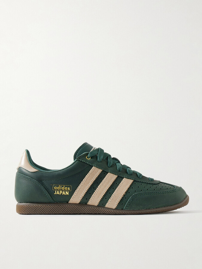 adidas Japan Suede-trimmed Leather Sneakers Green ShopStyle