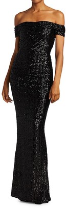 Dolce & Gabbana Sequin Off-The-Shoulder Gown