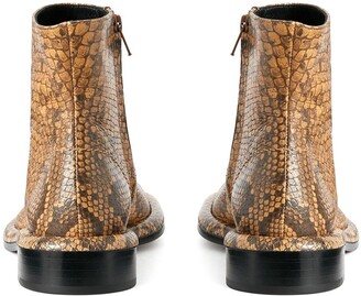 Proenza Schouler Snakeskin-Effect Round-Toe Ankle Boots