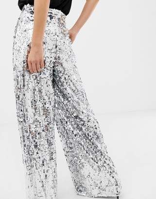 ASOS Edition EDITION sequin wide leg flare pant