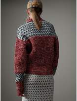 Thumbnail for your product : Burberry Geometric Cotton Wool Cashmere MoulinÃ© Sweater