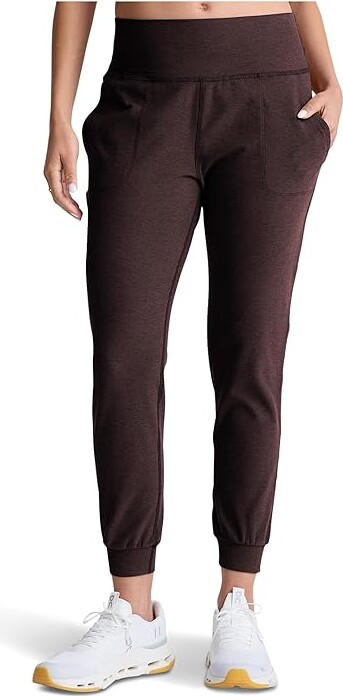 Beyond Yoga Spacedye Midi Joggers Women's Casual Pants Dark Chocolate Heather : LG (US Women's 10-12), Elastane/Polyester