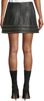 Thumbnail for your product : Alice + Olivia Jaya Leather Mini Skirt w/ Chain Trim